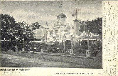 Entrance of Luna Park Scranton, PA at Night